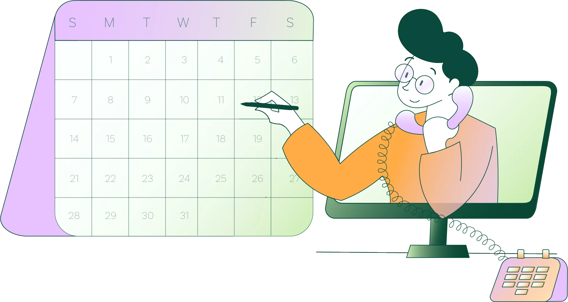 Friendly AI receptionist answering calls